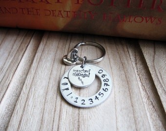 Personalized Pet ID Tag "Mischief Managed" - "I solemnly swear I am up to no good" - Hand stamped - wizard hat charm - Harry Potter inspired