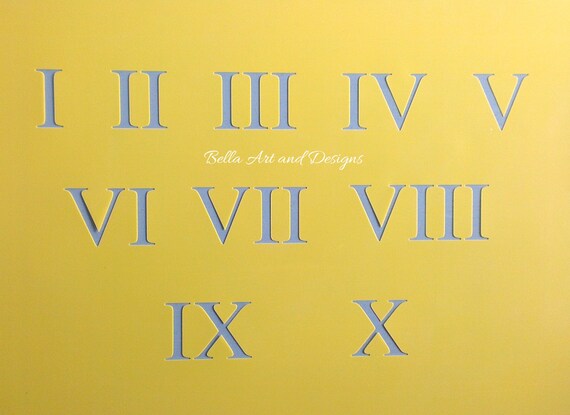 Roman Numeral Stencil Set I to X Design 1 Medium size Free