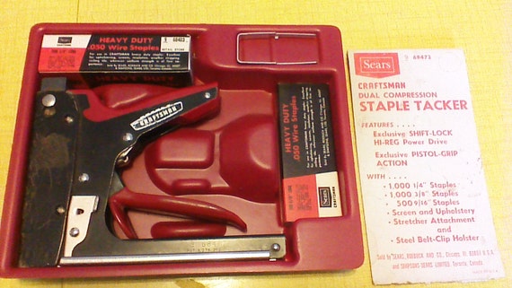 Vintage CRAFTSMAN Staple Gun Kit Works Great