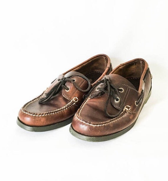 LL Bean leather moccasin Men's size 10 Brown leather boat