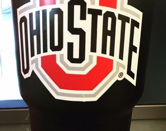 OHIO STATE Powder coated Matte Black Yeti// Powder coated Yeti// Yeti Rambler// Powder coated Rambler