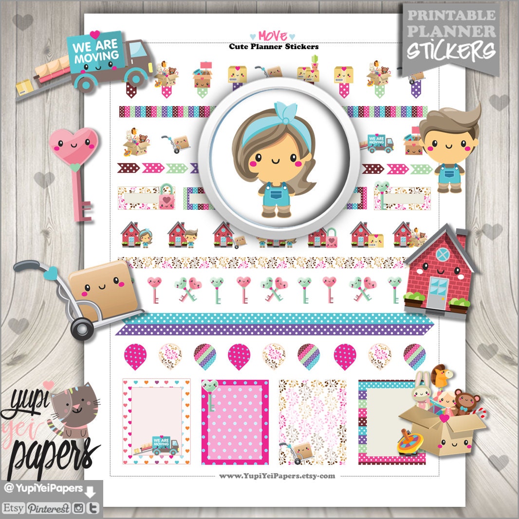 50OFF Move Stickers Planner Stickers Moving Stickers