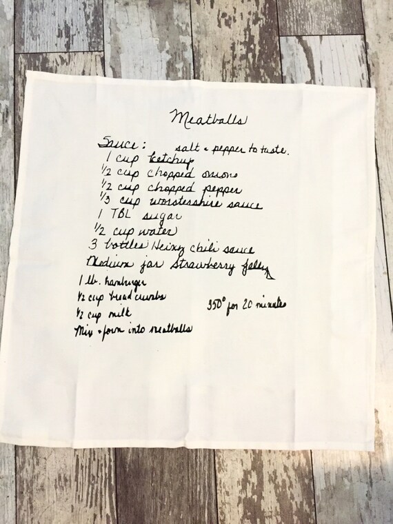 Handwriting Dish Towel Recipe Dish Towel Loved by MaywindMarket