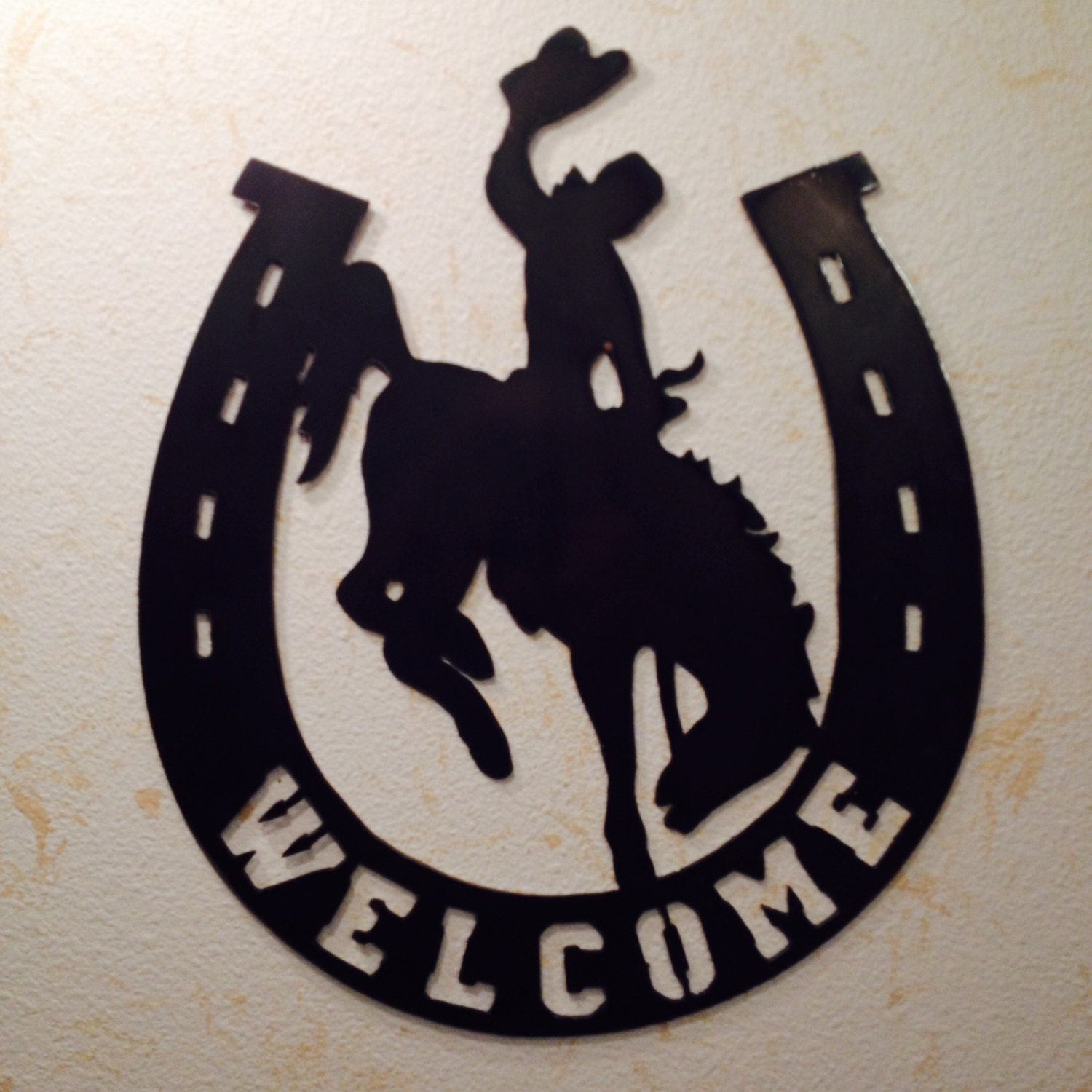 Cowboy Welcome Sign Metal Art