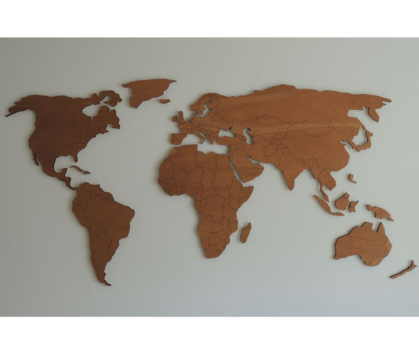 Nouveau: carte du monde 3d en bois avec des par paspartoet sur etsy