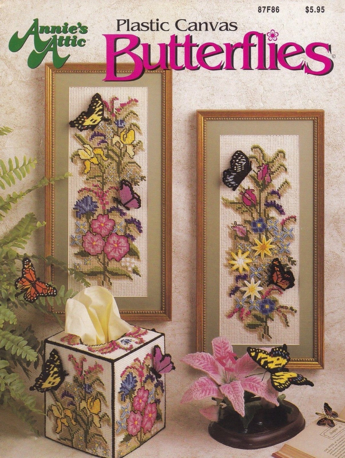 Butterflies Annie's Attic Plastic Canvas Pattern Booklet