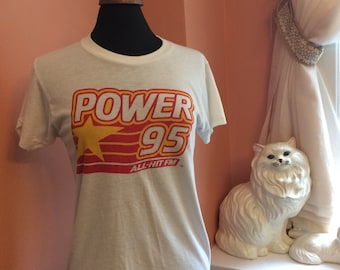 80s Radio Station T-shirt Power 95 New York and New Jersey (A438)