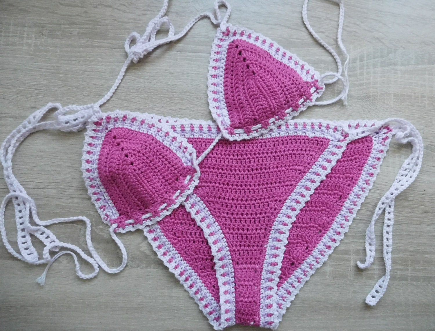 16022 MADE TO ORDER Crocheted bikini for women Pink bikini for