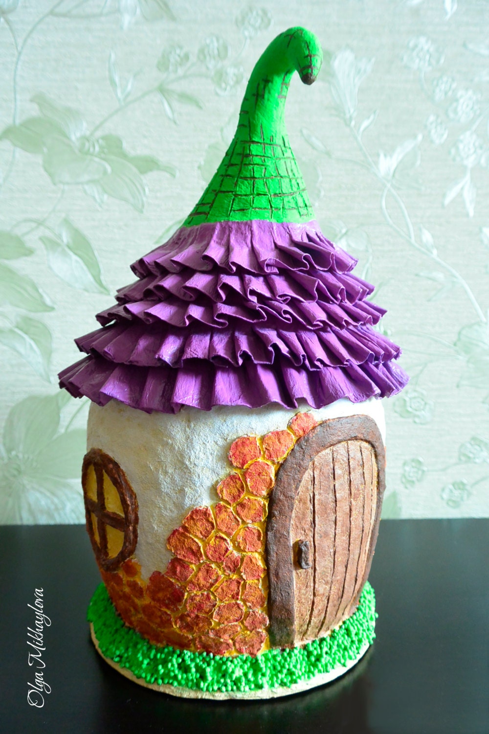 Paper Mache Fairy House. Paper Mache Box. Decorative Box.