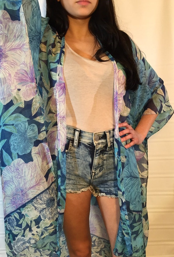 Floral Kimono bathing suit cover ups by Up2ournecksinFABric