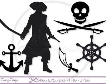 Pirate SVG files for Cricut, Silhouette pirates nautical, svg files Pirates, Vector cutting files SVG, DXF files nautical, cut files