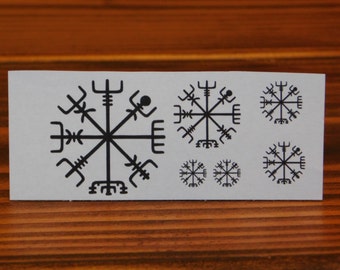 Temporary Tattoo/Icelandic Tattoo/Vegvisir Tattoo/Tattoo/Black Tattoo/Miniature Tattoos