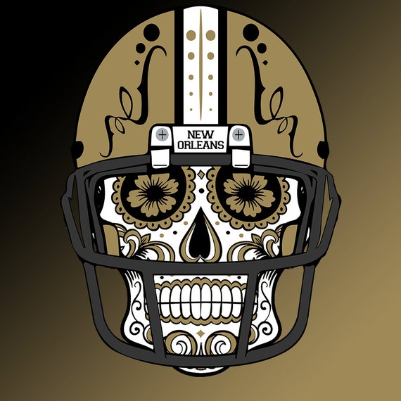 New Orleans Saints Sugar Skull calavera Tees by CustomClothingShop