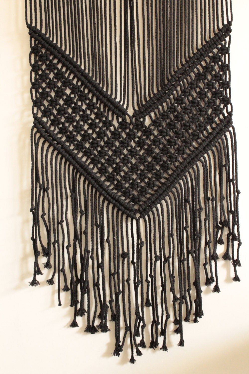 Black macrame wall hanging large macrame by TheWovenDreamFactory
