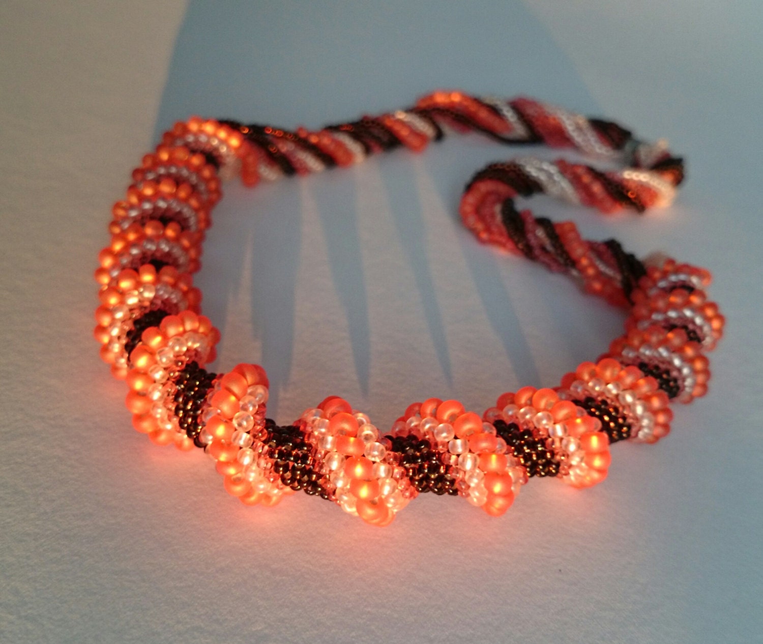 Jewellery set. Beaded necklace. Spiral necklace. Vawy