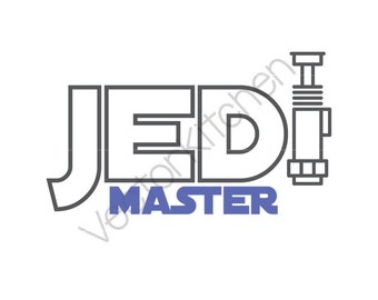 Jedi Master Lightsaber Cutting Template SVG EPS Silhouette DIY Cricut Vector Instant Download