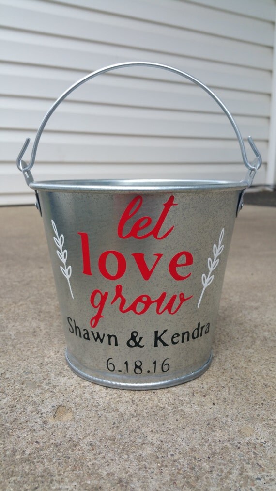 Monogram bucket cheap wedding gift last by TiffsCraftyCreations