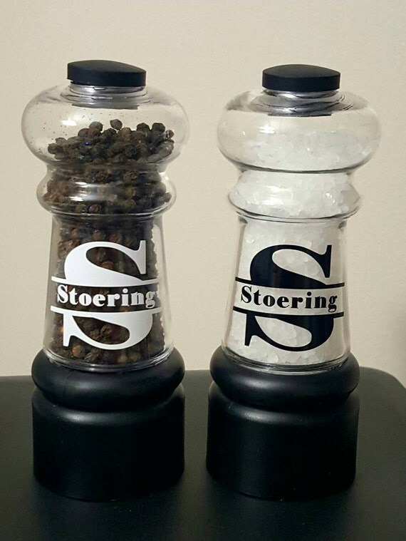 Personalized Salt and Pepper Shakers Grinders Wedding Gift