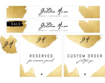 Etsy Shop Premade Banner Set - Luxury Theme Banner Set - White and Gold Etsy Banner Set - Jewelry Shop Banner Set - Lingerie Shop Banner Set
