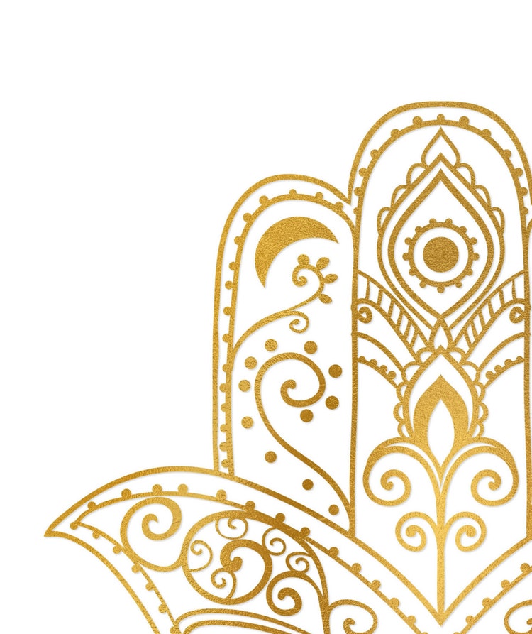 Hamsa hand print Gold hamsa hand poster 11x14 by kiwiNberries