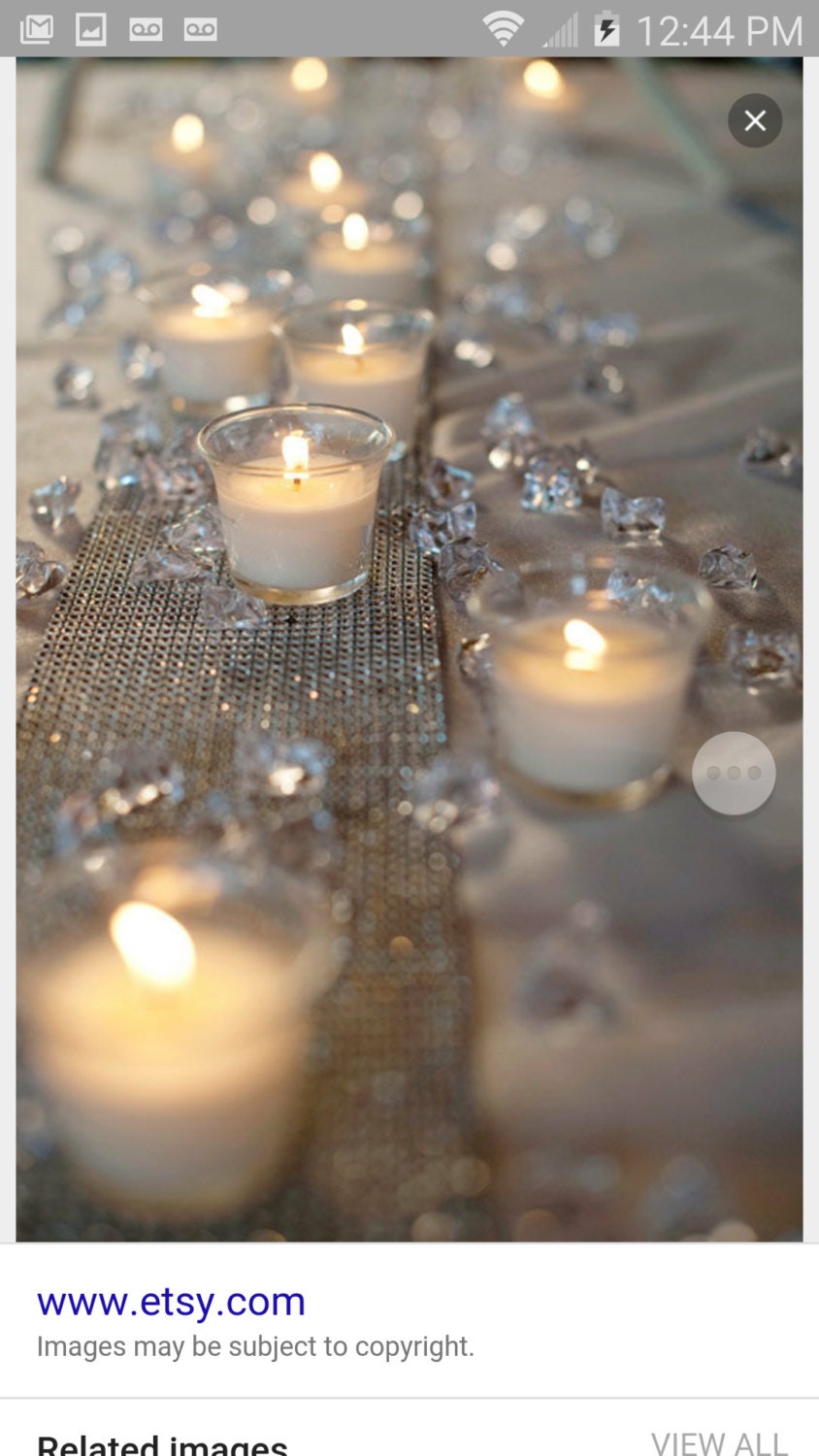 Rhinestone bling table runner 108 inches