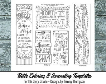 Genesis Chapters 1-9 16 bible journaling black and white