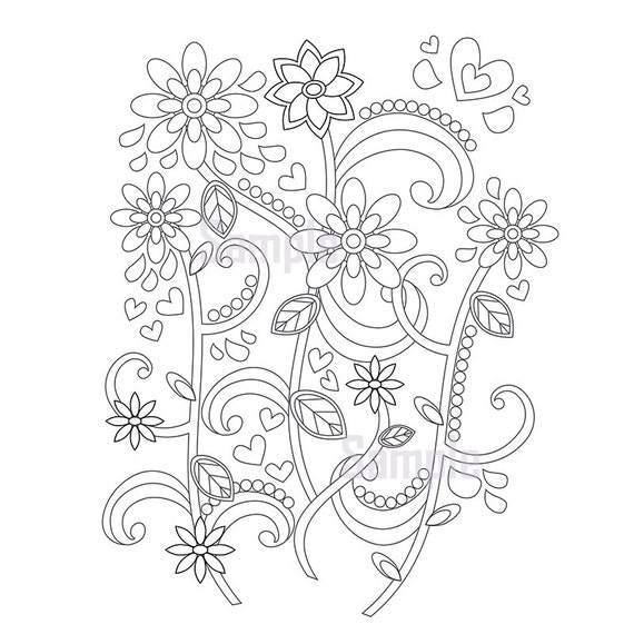 Funky 2 Adult Coloring Page by SueAtHCS on Etsy