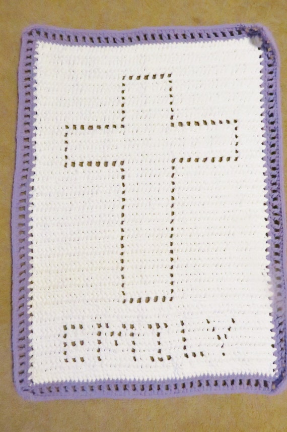 PERSONALIZED crochet cross blanket