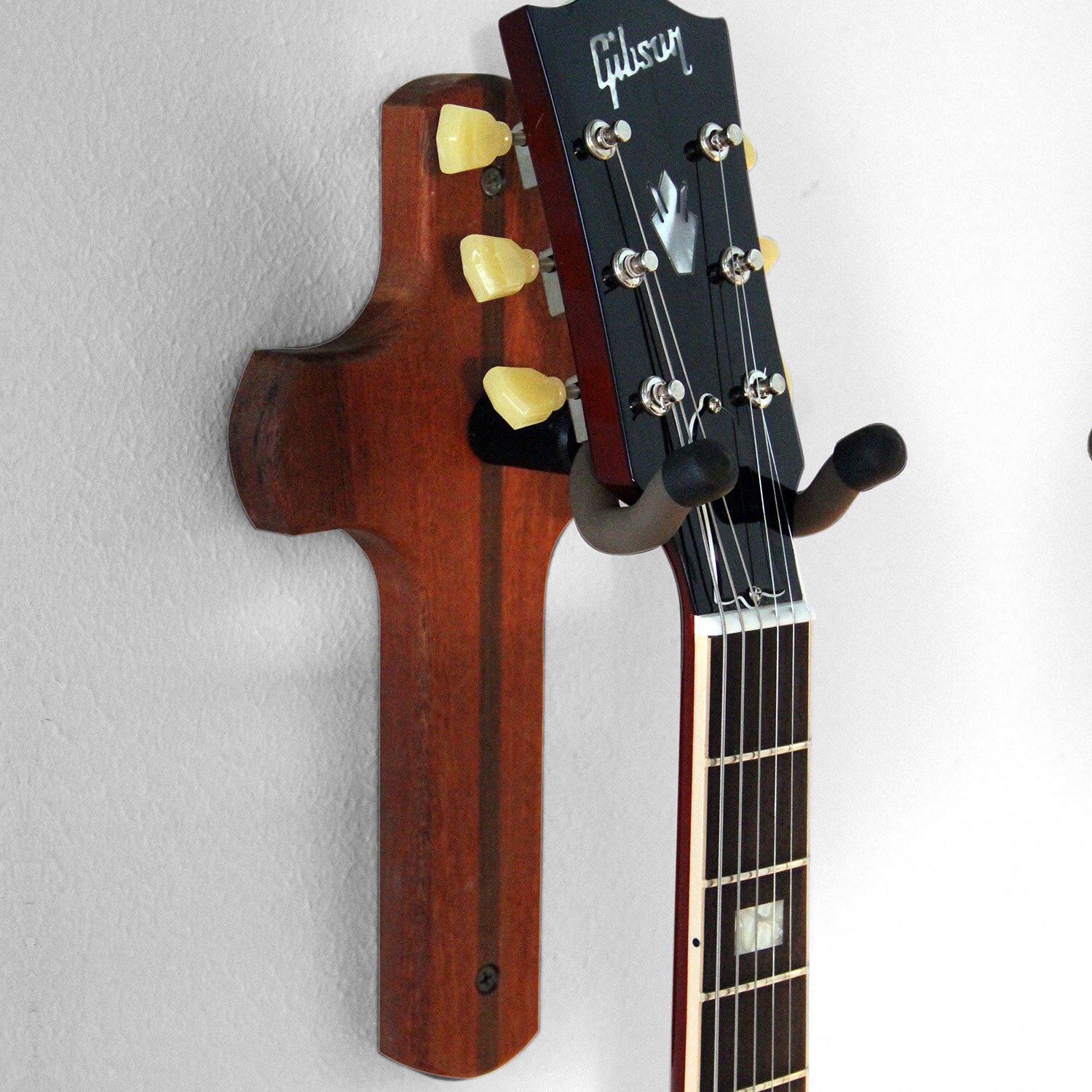 Guitar Wall Hanger Mahogany cross design by GuitarStands on Etsy