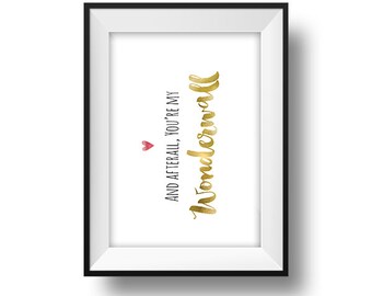 Small A5 pirnt in A4 Frame - You're My Wonderwall
