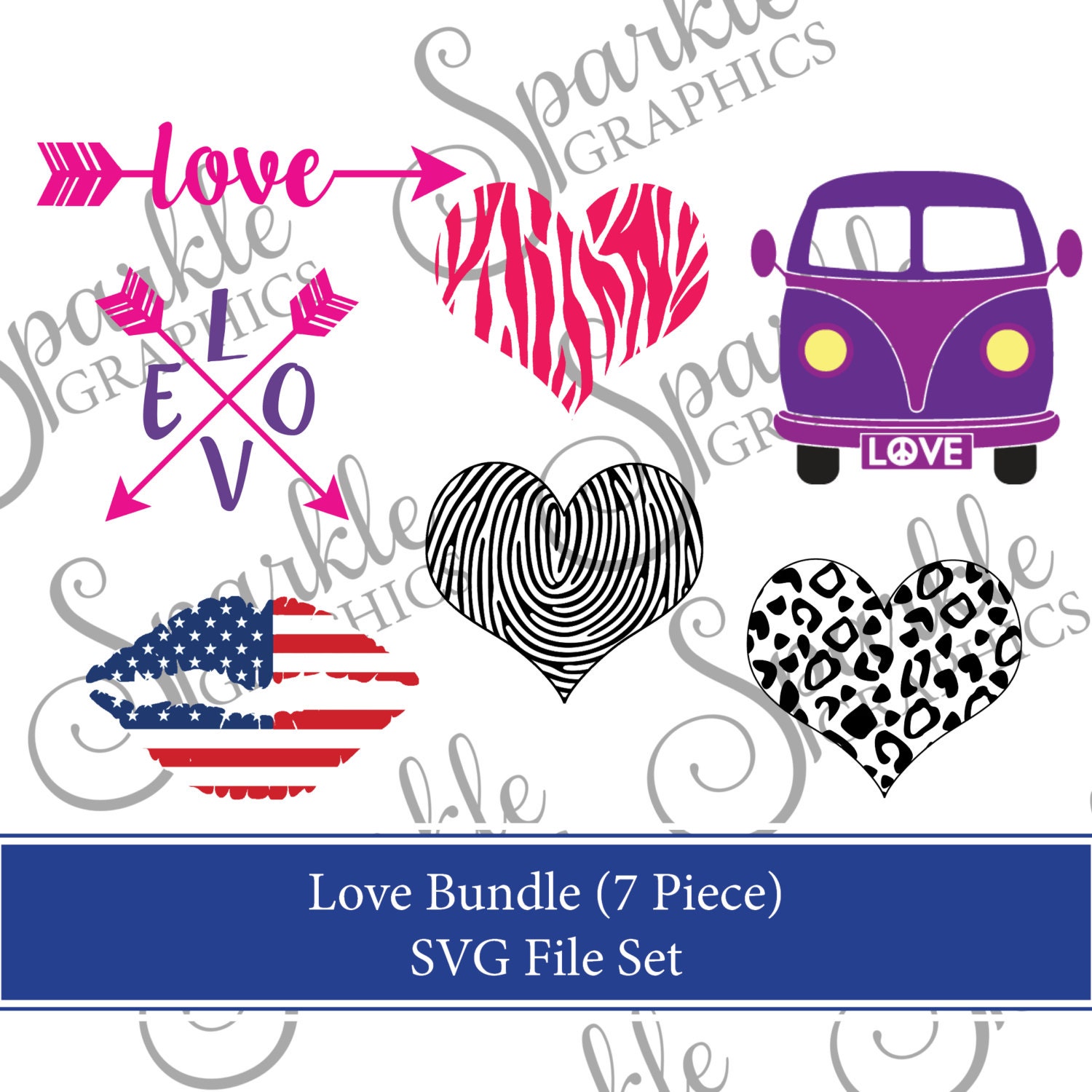 Download Love SVG Bundle Set Love Heart Cheetah Arrows