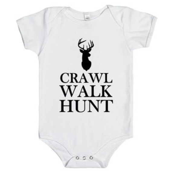 Items similar to CRAWL WALK HUNT baby boy camo baby hunting baby boy ...