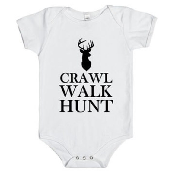 Items similar to CRAWL WALK HUNT baby boy camo baby hunting baby boy
