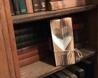 Heart folded book- love heart book,gift for her him, birthday, wedding, first anniversary, Valentine's Day, Mother's Day, table decor,