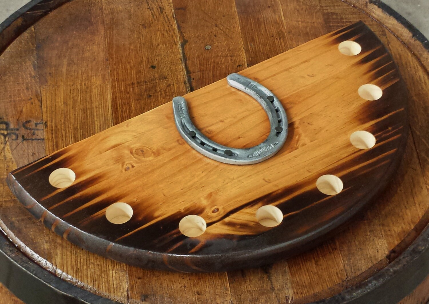 LARGE size Blanton's bourbon bottle cork stopper solid wood display