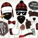 Lumberjack first birthday photo booth props : printable PDF.