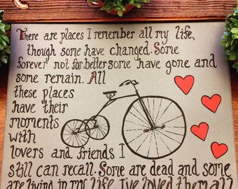 Beatles Canvas "In My Life" lyrics