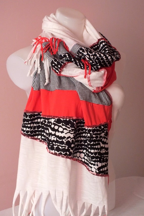 Scarves for women with red black&white