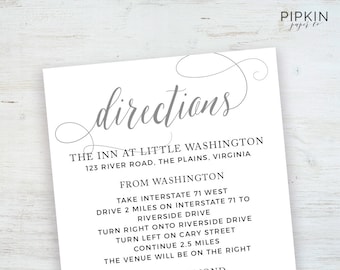 Direction Card Template Microsoft Word