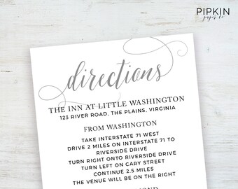 Direction Card Template Microsoft Word