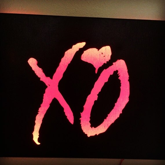 the weeknd xo design on 16x20 canvas light by LEDframeART on Etsy