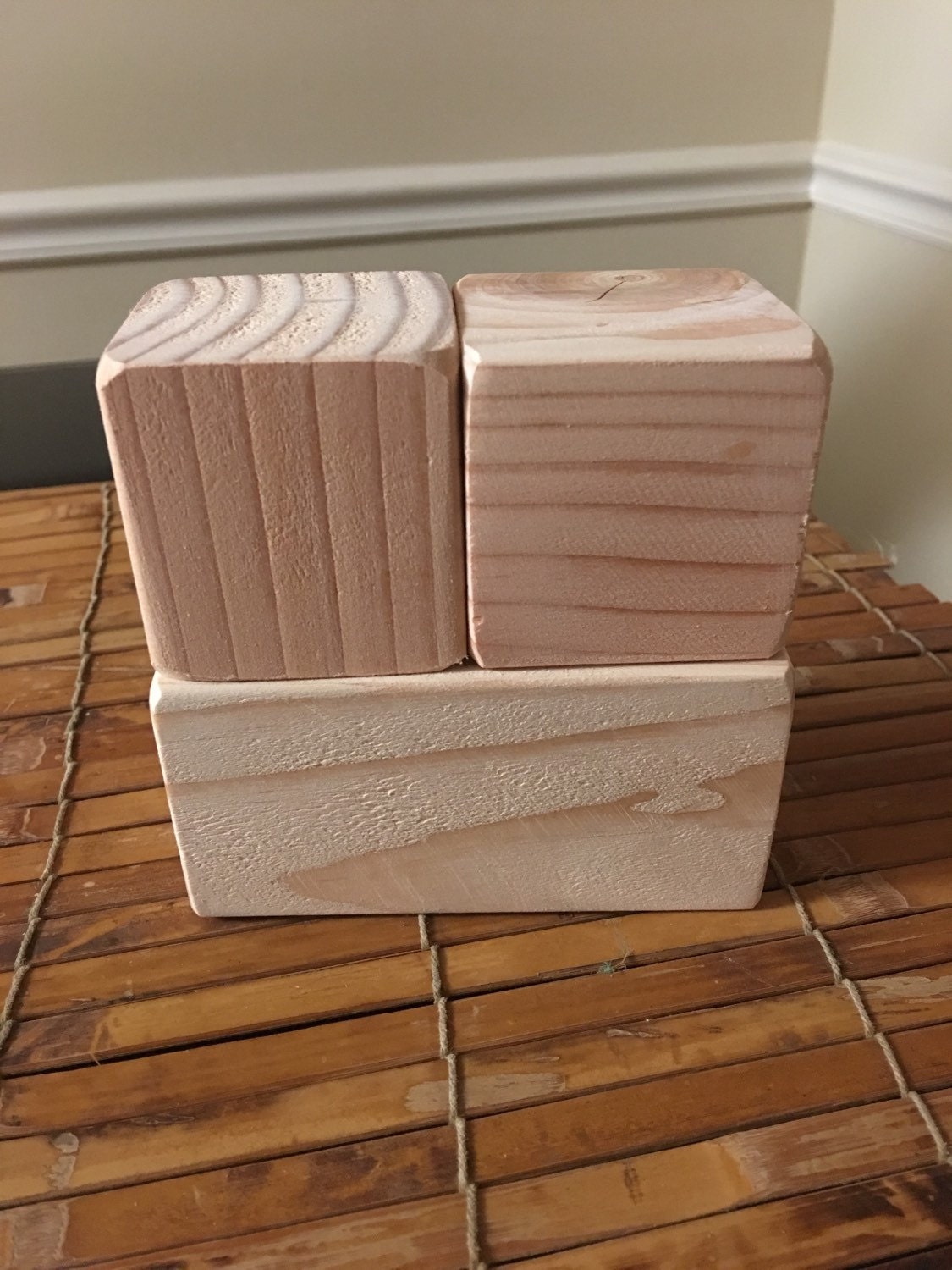 unfinished baby blocks