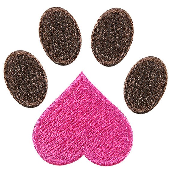 Heart dog paw embroidery design