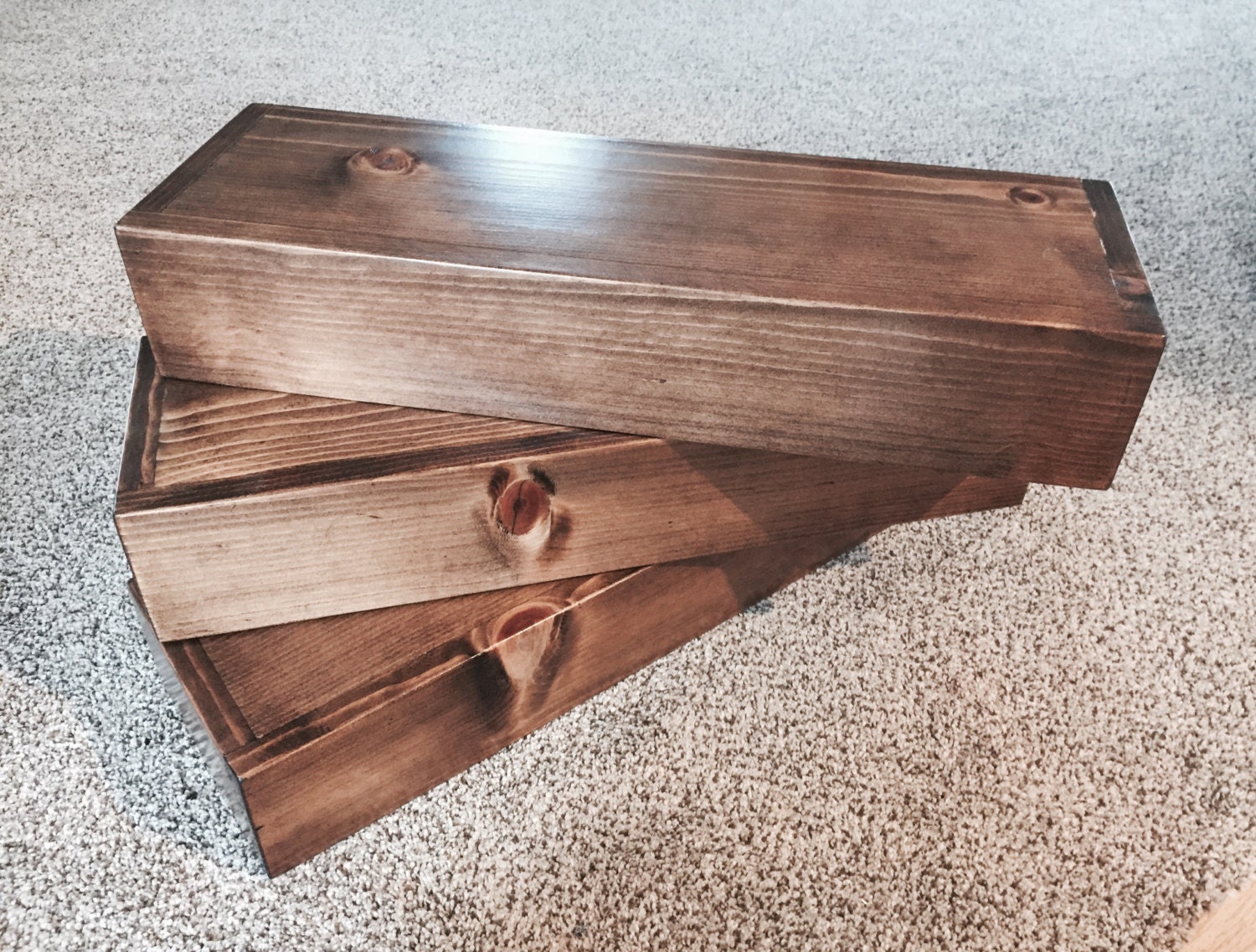 Rustic Floating Shelves Pine Wood Wall Ledge w/ Hidden