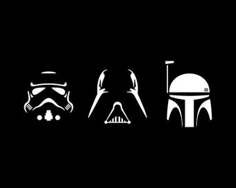 Star Wars Svg - darth vader svg - trooper svg - boba fett silhouette pack svg, dxf, eps