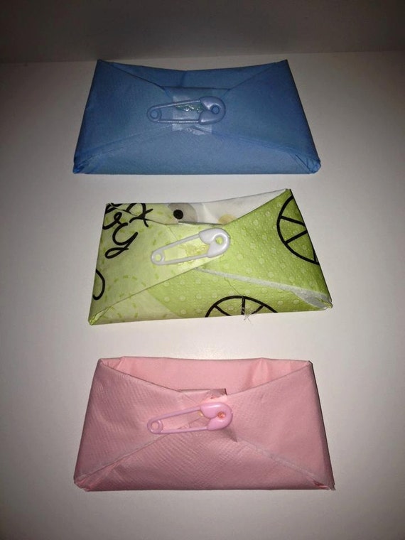 Baby Shower napkin diaper favors table by Kreationsbyapril on Etsy
