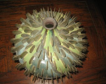Blues/Greens Ceramic/Pottery Vase of Dimes
