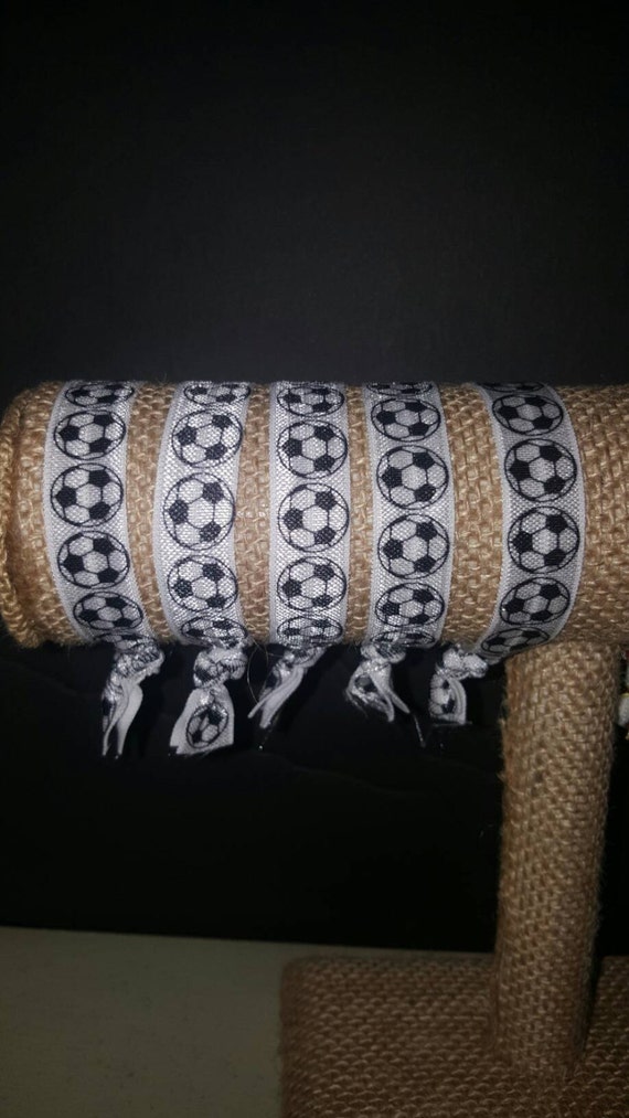 Set Of 5 Soccer Ball Hair Ties