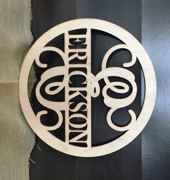 Name and Initial Laser Cut Wood Monogram Wall Art WA 1904