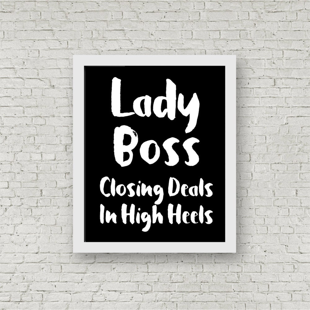 Lady Boss Printable Motivational Quote Typography Art